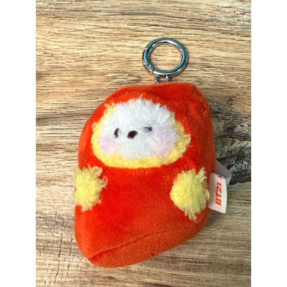 Official BT21 Mini Plush Keychain Bag Charm Red Costume LINE FRIENDS BTS K-Pop